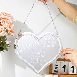 Personalized Mom You Are the Piece That Holds Us Together Neon Mirror Light Puzzle Piece Sign Mother's Day Gifts