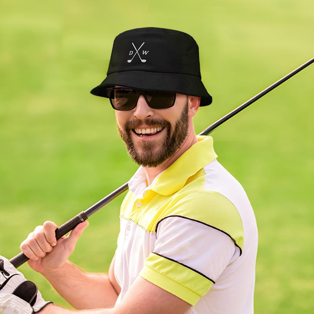Back view of unisex personalised bucket hat – ideal customised gift for him or her, great as couple hats