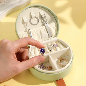 Personalized Birth Flower PU Leather Jewelry Box with Name Jewelry Box Gift for Her
