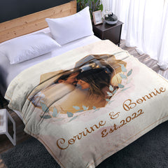 Personalised Heart Shaped Photo Blanket - Custom Couples Gift