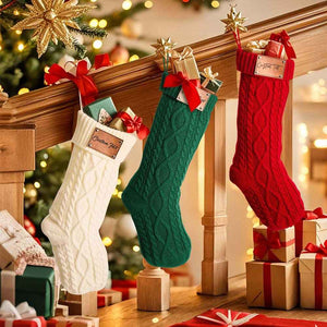 Custom Christmas Stocking Ornament with Personalized Text PU Leather Tag – Holiday & Home Decoration