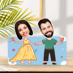 Personalised Couple Shaking Head Car Dashboard Decor - Custom Photo Acrylic Ornament Gift