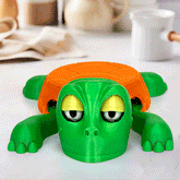 3D Printed Funny Turtle Coaster with Expression Change - Creative Cup Holder Gift for Turtle Lovers