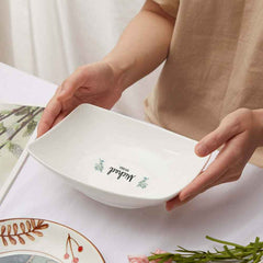 Personalized Name Platters Engraved Flower Tableware Plate