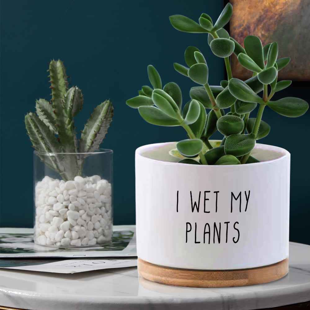 Custom Flower Planter Pot Personalized Text Ceramic Succulent Plant Pot