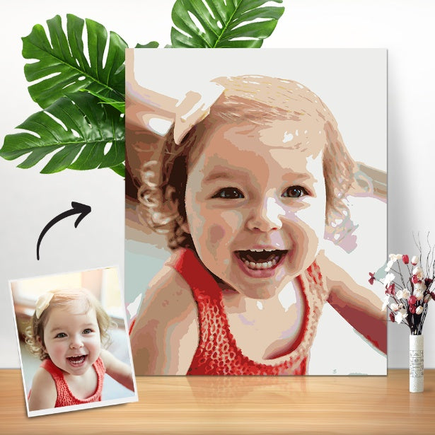 Framed personalised 50x60cm canvas on wall — solid wood inner frame option for a professional, gallery-style finish to your custom photo artwork