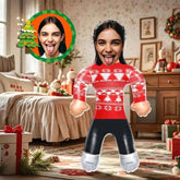 Custom Face Red Christmas Jumper Blow Up Dolls Funny Inflatable Balloon Custom Air Doll for Party Favors Christmas Gifts