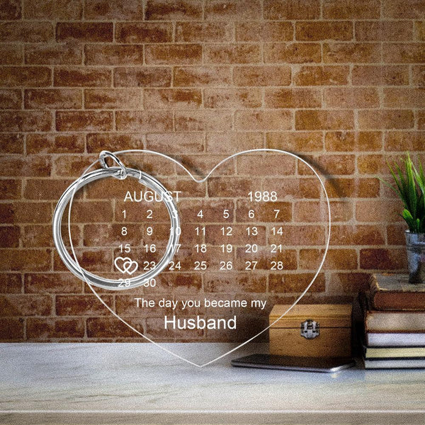 Scale view of personalised photo keyring in hand showing 6 x 6 cm acrylic size and durable key ring for portability