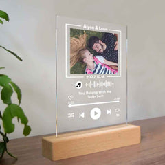 Custom Glass Code Plaque Music Keychain/Plaque 7 Color Night Light Gift For Anniversary