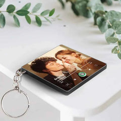 Personalized Photo Music Keychain Music Box Bag Charm That Plays Music Without Cell Phone Anniversary Gifts