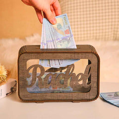Personalized Name Money Bank Wood Piggy Banks