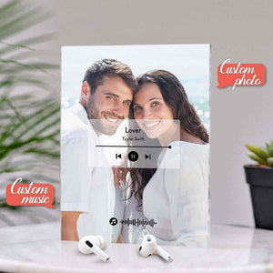 Customized Music Code Plaque Custom Photo Music Plaque Gift For Lover