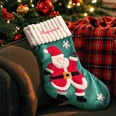 Personalised Christmas Stocking with Embroidered Name - Custom Family Gift