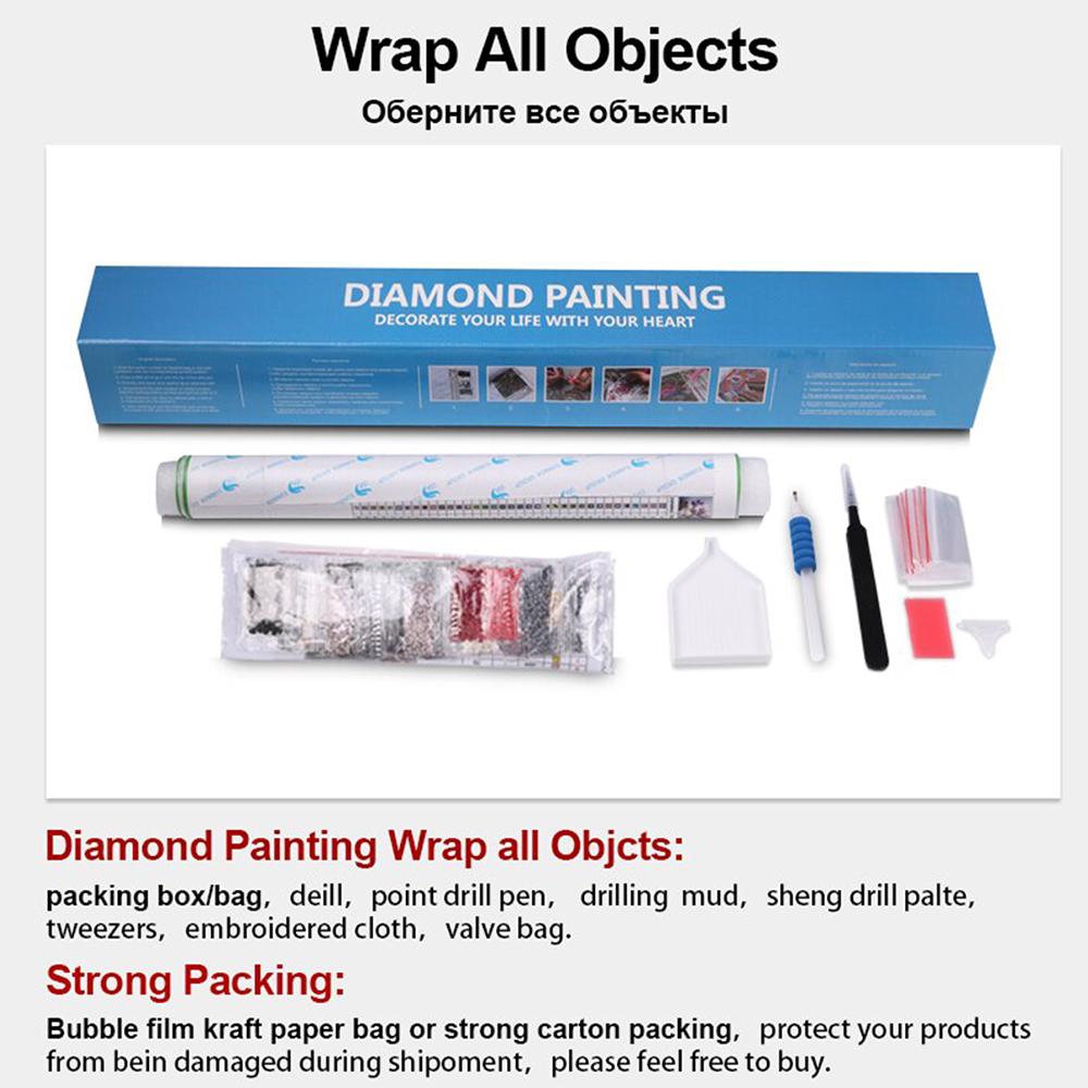Comparison of round and square colourful diamonds included in the personalised 5D diamond painting kit for different sparkle and texture effects