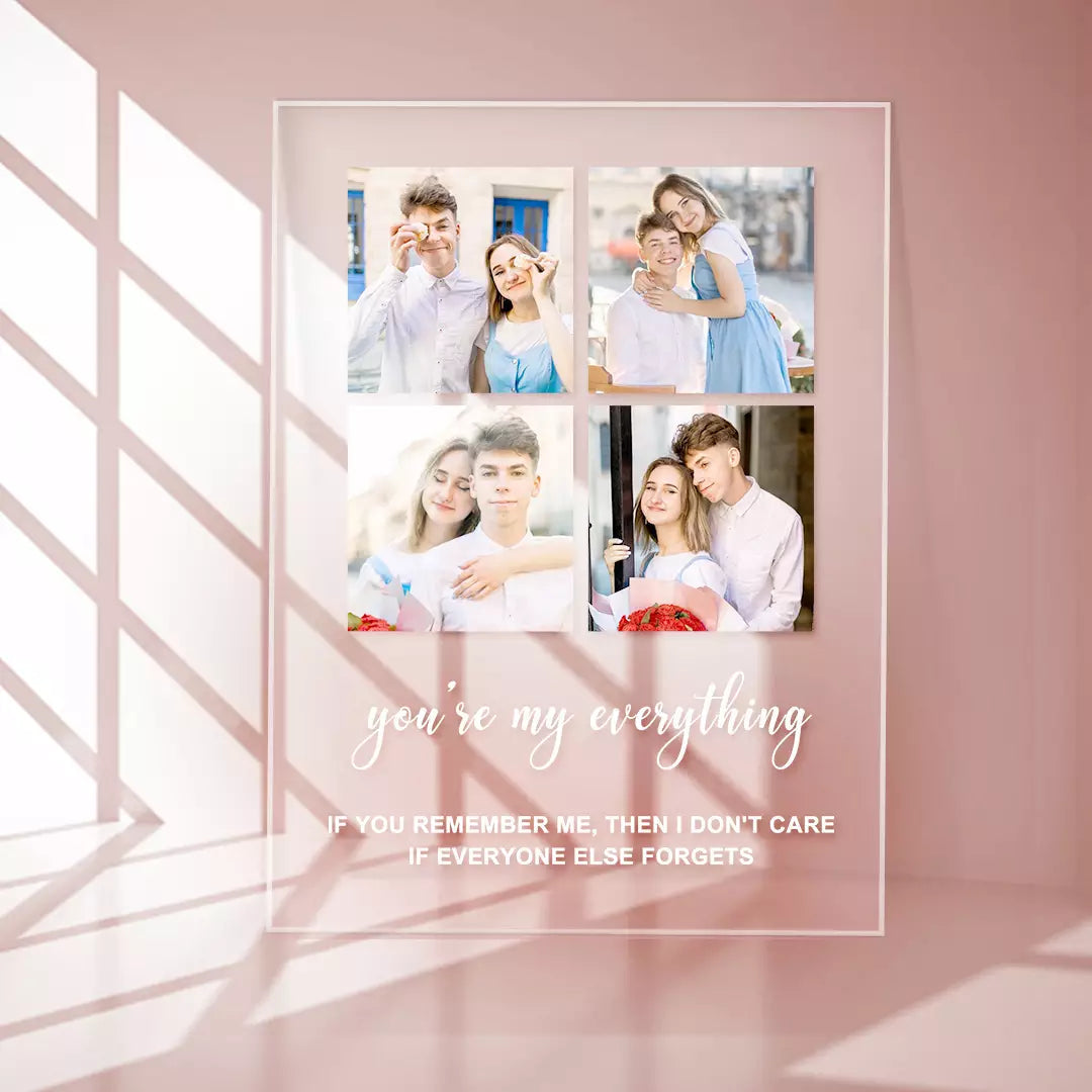 Personalised Photo Keychain & Plaque - Custom 4 Photo Gift For Loved Ones