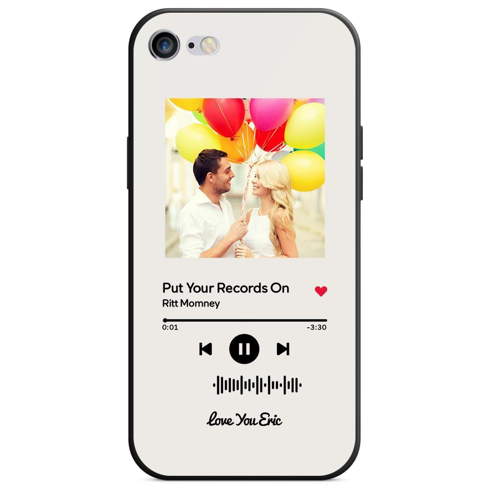 Custom Scannable Music Code Glass iPhone Case - Personalised Photo & Music