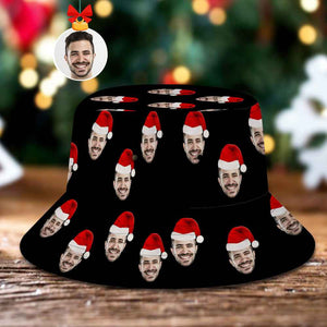 Custom Christmas Bucket Hat Personalized Face Unisex Fisherman Cap