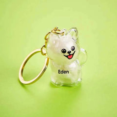 Custom Name Dog Hair Collector Keychain Bag Charm Memorial Storage Box with Text Perfect for Storing Pet Hair Gift for Dog Lovers