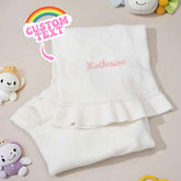 Personalized Baby Knitted Blanket Custom Baby Blanket with Embroidered Name Gift for Baby