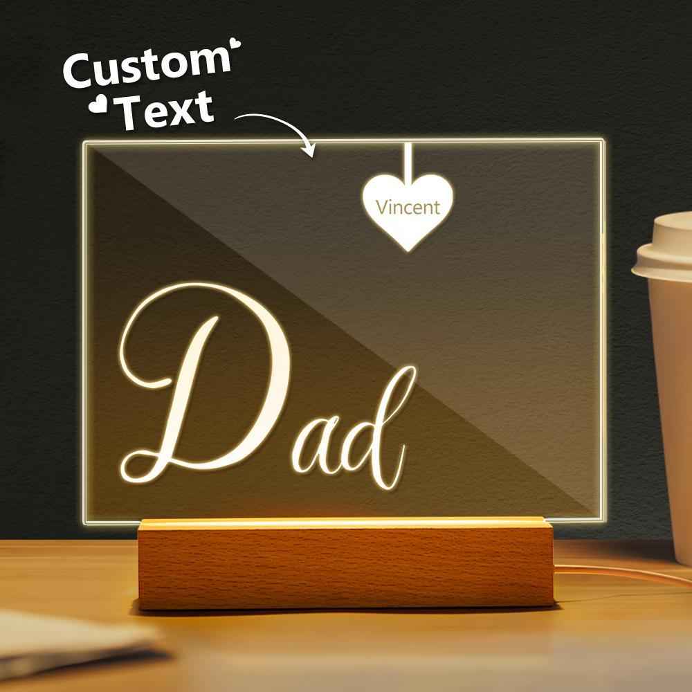Personalized Engraved 1-5 Names Night Light Gifts For Dad