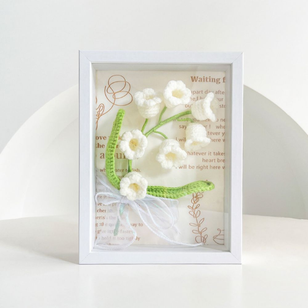 Handmade Crochet Flower Shadowbox Frame - Personalised Photo Display | Home Décor Gift
