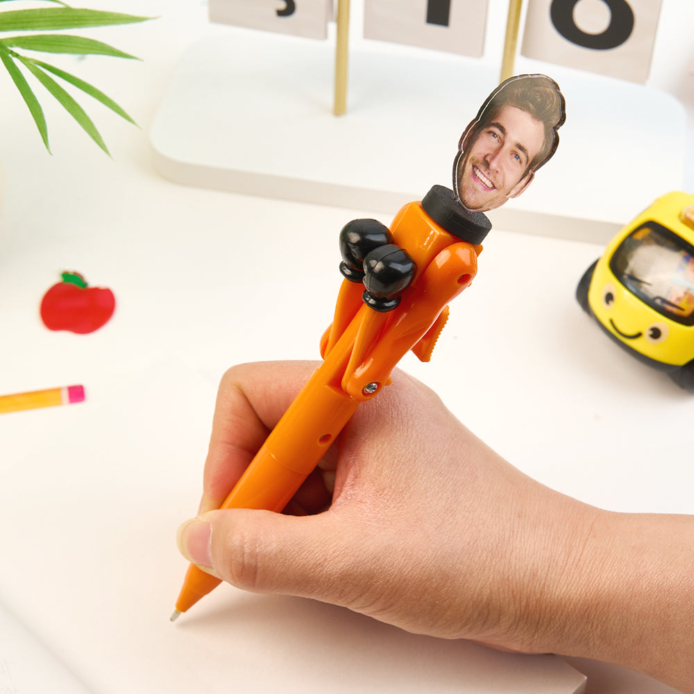 Side view of personalised boxing pen showing movable boxing arm and interactive fidget mechanism