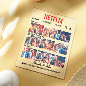Custom Photo NETFLIX Movie Plaque Personalized Home Decor Anniversary Gift