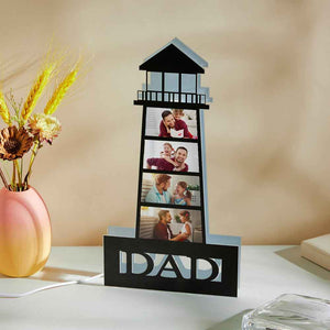 Personalized Photo Lighthouse Night Light LED Lamp - Unique Father's Day Gift
