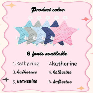 Personalized Baby Soothing Towel Soft Sleeping Star Towel with Embroidered Name Gift for Baby