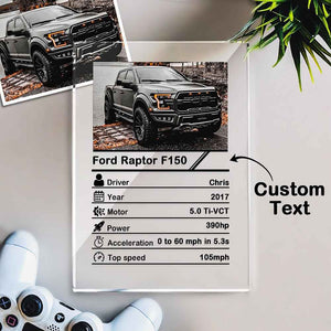 Personalized Photo Acrylic Plaque Custom Car Information Table Decor Ornament - 12*16cm