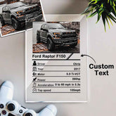 Personalized Photo Acrylic Plaque Custom Car Information Table Decor Ornament - 12*16cm