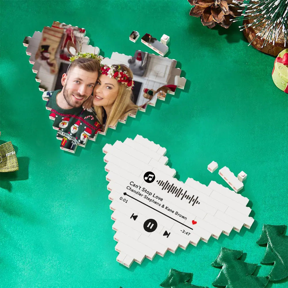 Personalised Heart Photo Building Blocks | Custom Printed Gift Puzzle