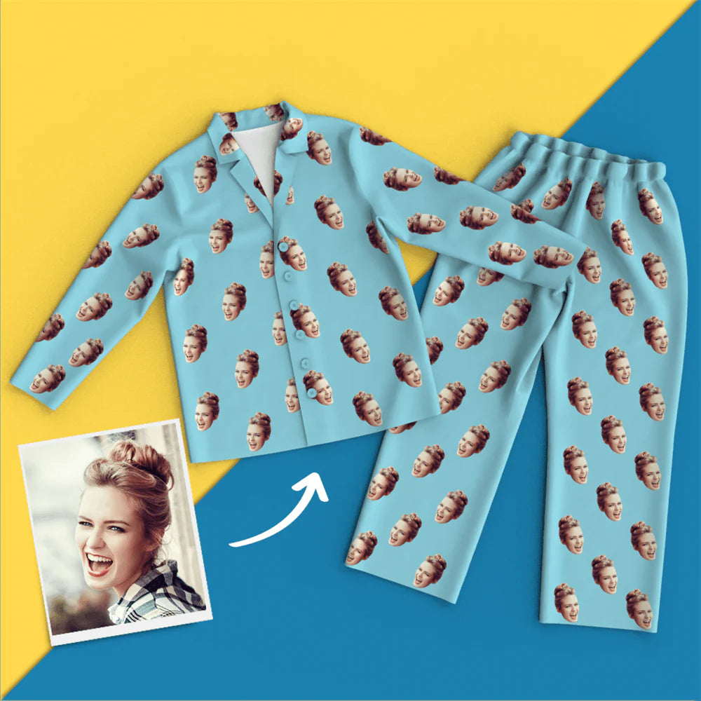 Close‑up of custom photo print on polyester fabric showing vivid colour detail and sharp facial features — printed to order, designed not to fade