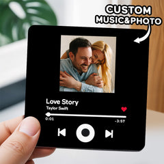 Personalised Music Fridge Magnet - Custom Photo & Song Player | Unique Gift UK