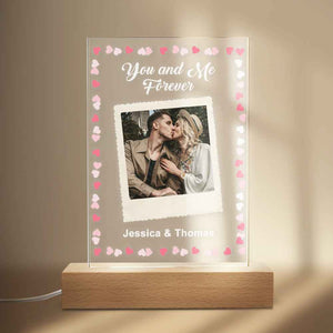 Custom Photo Keychain With Your Name Personalized Glass Night Light With Photo