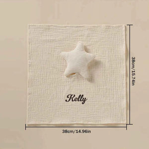 Personalized Soothe Towel Bibs Star Soft Sleeping Towel with Embroidered Name Gift for Baby
