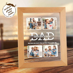 Personalized Photo Night Light with Name We Love You More Than All the Star In the Sky for Dad