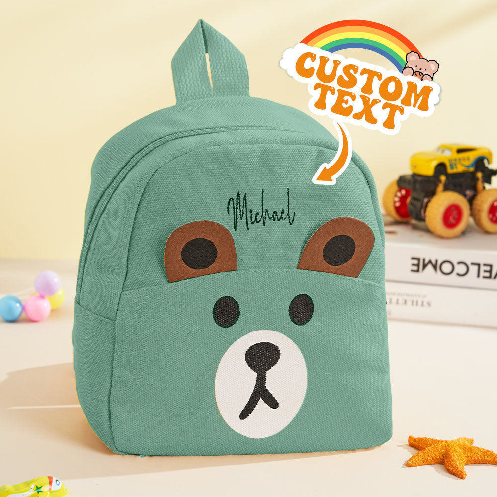 Interior view of personalised kids school bag with roomy compartment – mini bear backpack for essentials