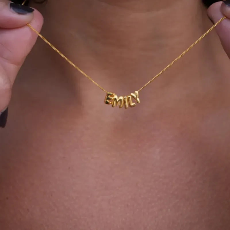 Personalised 3D Bubble Letters Name Necklace - Unique Gift for Loved Ones