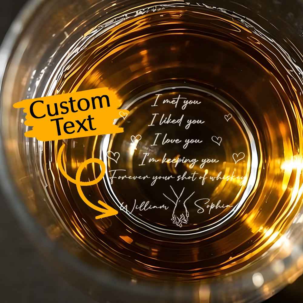 Personalized Whiskey Glass I Met You I Liked You I Love You 10oz Whiskey Glass Gift for Husband or Boyfriend