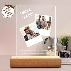 Father's Day Gift Night Light Custom Name and Photo Night Lamp for Dad