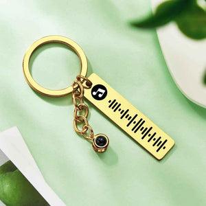Custom Projection Music Code Keychain Metal Keychain Creative Keychain Gift