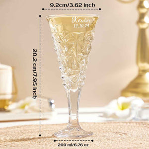 Personalized Engraved Crystal Champagne Flute Set Gifts for Newlyweds