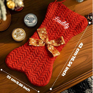 Personalized Dog Bone Christmas Stockings with Name Gift for Puppy Lovers
