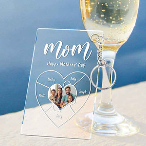 Engraved Name Plaque For Mother's Day Custom Photo Keychain Best NightLight Gift For Mom