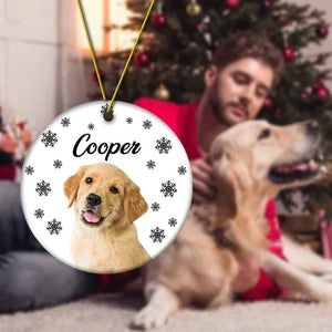 Personalized Photo Ornament with Name Christmas Pet Ornament Gift for Pet Lovers