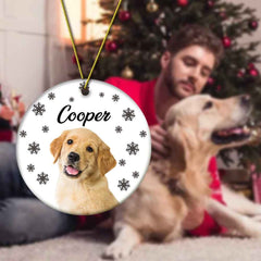 Personalized Photo Ornament with Name Christmas Pet Ornament Gift for Pet Lovers