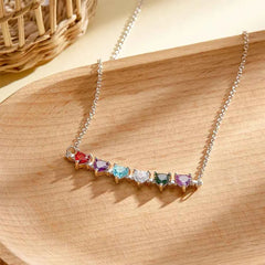 Personalized Heart-Shaped Birthstone Necklace Anniversary Birthday Gift for Her