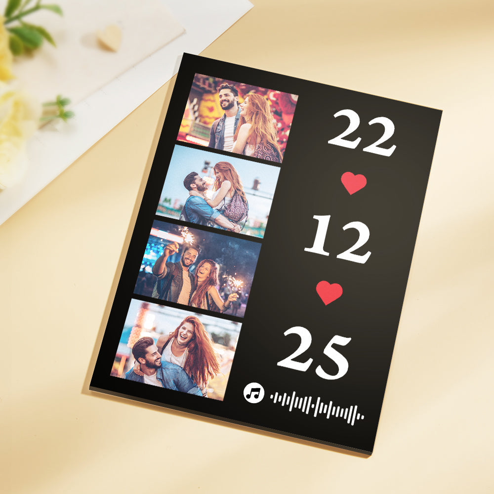 Close detail of engraving on recycled clear acrylic music plaque – eco‑friendly personalised keepsake