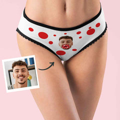 Custom Face Women's Panties Personalized Red Lips Briefs